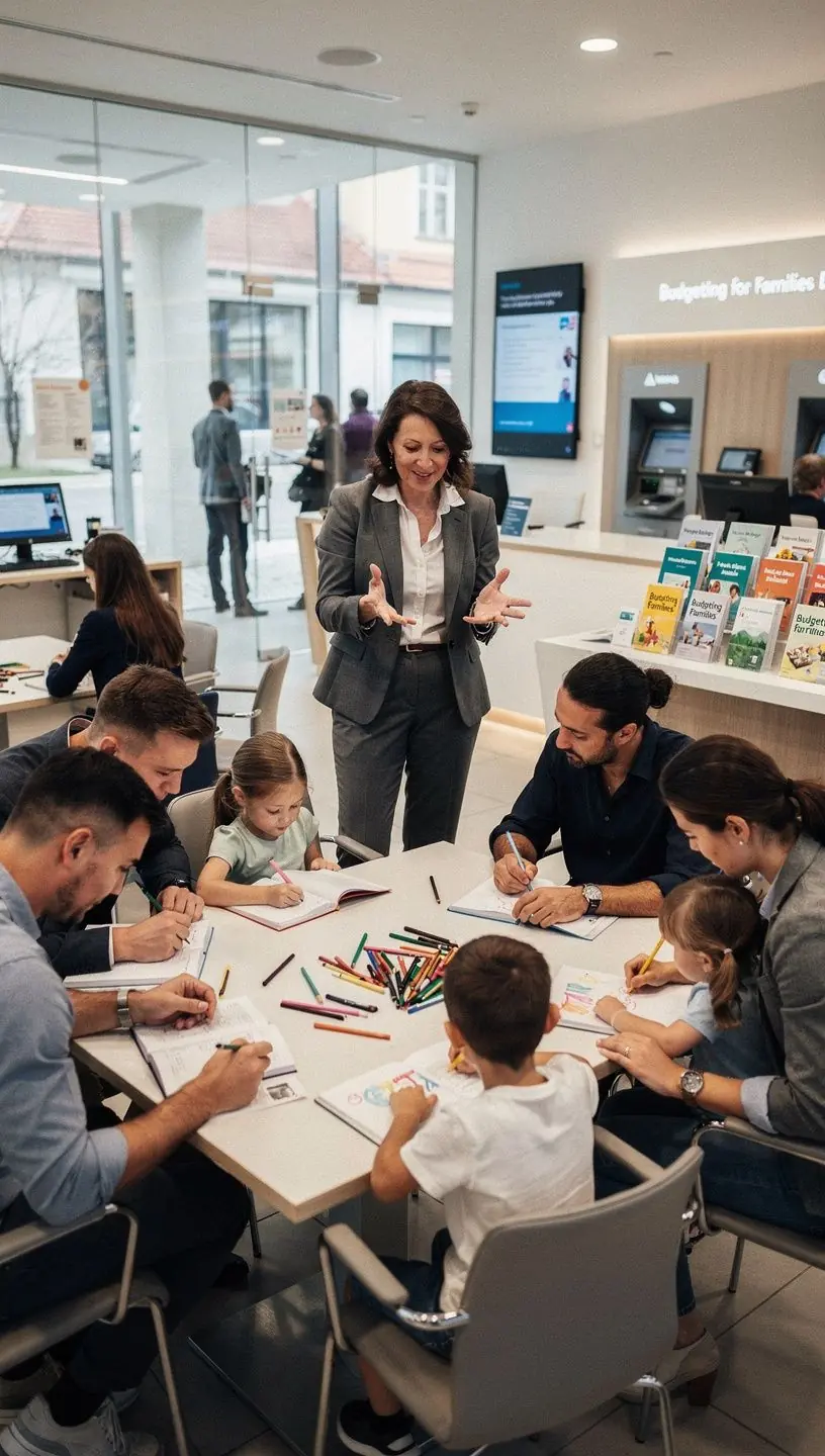 Pénzügyi klub találkozó résztvevői, akik jegyzetelnek és megosztják tapasztalataikat.